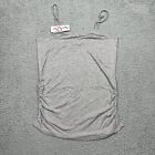 Times Two Maternity Shirt Womens Medium Tank Top Tee Ruched Heather Gray