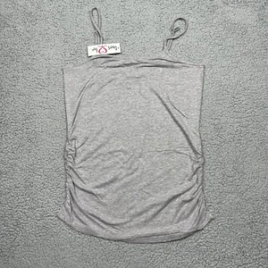 Times Two Maternity Shirt Womens Medium Tank Top Tee Ruched Heather Gray - Picture 1 of 11