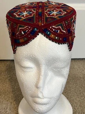 Traditional Sindhi/Balochi/Qandahari/Pashtoon embroided cap for men Sz 21 Islam - Image 1 of 4
