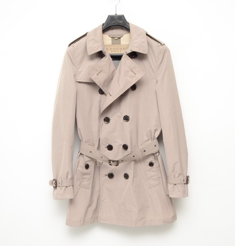 Giacca con cintura uomo Burberry Brit nylon doppio respiro grigio trincea taglia S