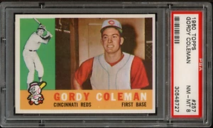 BB - 1960 Topps - #257 - Gordy Coleman - PSA 8 - casi nuevo-como nuevo - Imagen 1 de 2