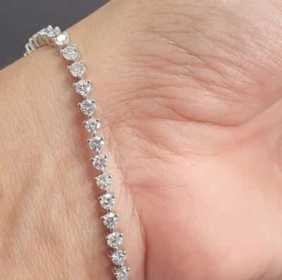 3.00CT Lab Grown Round Cut Diamond Women Tennis Bracelet In White Gold, 7 inches - Image 1 of 4