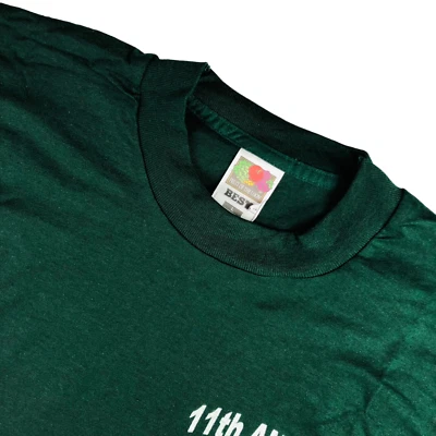 VTG 1998 New Jersey Firefighters Men's Graphic T-Shirt Forest Green • Large - Image 1 of 4