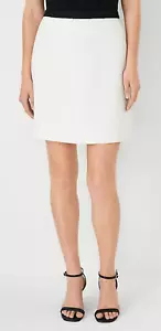 NUEVA FALDA ANN TAYLOR INVIERNO BLANCA NEGRA TWEED ENMARCADA LÍNEA A TALLA 6 - Imagen 1 de 6