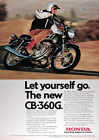 1974 Honda Cb-360 G Authentic Vintage Ad ~ Free Shipping!