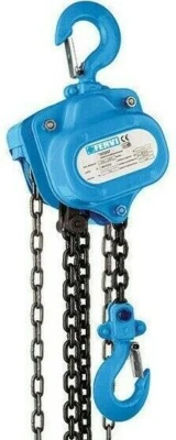 Paranco argano verricello sollevatore manuale a catena 2000 kg 2T Ton 3 metri - Immagine 1 di 4