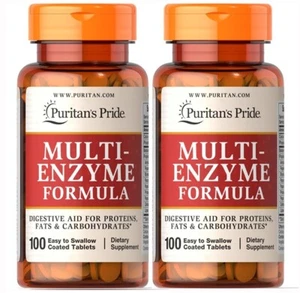 2 Pack Puritan's Pride Multi-Enzyme Formula, Digestive Aid for Proteins - 100ct - Picture 1 of 4