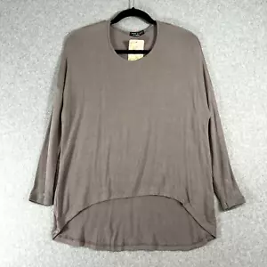 Made In Italy Womens OS Long Sleeve Soft Stretchy Tunic Knit Brown Taupe NWT - Picture 1 of 8