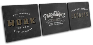Vintage Motivation Rustic Typography TREBLE CANVAS WALL ART Picture Print - Picture 1 of 1