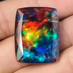 48.00 Ct Ammolite Stone Doublet Cushion Shape Cabochon Loose Gemstone 22 x 29 MM - Picture 1 of 10