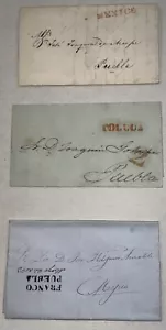 Mexico 12 Stampless Covers 1827 To 1856 Lagos Los Reyes San Dimas Rio Grande XF - Picture 1 of 4