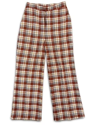 1970s Womens High Waisted Bell Bottom Pants Rust Orange Hippie Boho 27x28 - Image 1 of 4