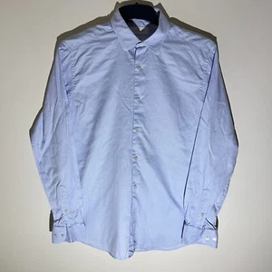 Massimo Dutti Long Sleeve Button / Collared Blue Micro Check Shirt Size EUR 40 - Picture 1 of 15