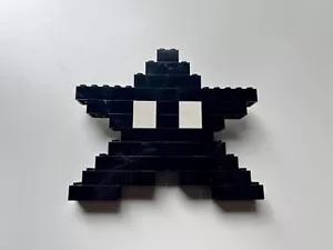 Lego Super Mario Bros Power Star Starman Pin Handmade RARE Black 8-bit Pixel Art - Picture 1 of 6