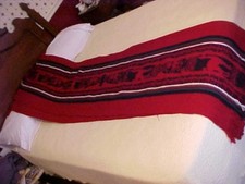 VINTAGE TEJIDO DIAZ PONCHO; 50% WOOL 50% ACRYLIC; RED & BLACK, MADE IN ECUADOR;