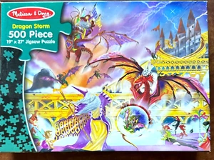 Dragon Storm COMP 500 pc Puzzle Castle Dragons Zeus Bridge Melissa & Doug - Picture 1 of 6