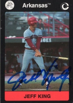 1991 Collegiate Collection Jeff King #54 Arkansas Razorbacks Baseball IP Auto - Image 1 of 2
