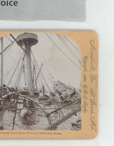 General View of Wrecked Battleship Maine Keystone Stereoview - Picture 1 of 2