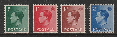 GB 1936 Edward VIII Set SG 457-460 MM Cover