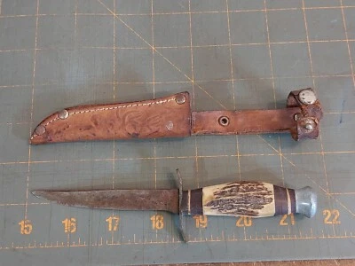 Voos Schlieper Fist & Arrows Fixed Blade Knife Solingen Germany Sheath - Image 1 of 4