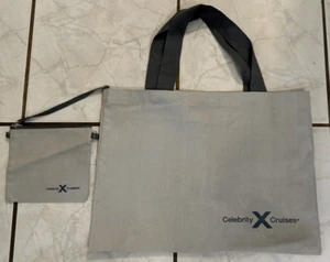 Bolso de Mano Celebrity Cruise Ship Lona Logo Talla 18"x13" y Bolsa/Bolsa de Cosméticos Usado en Excelente Condición - Imagen 1 de 5