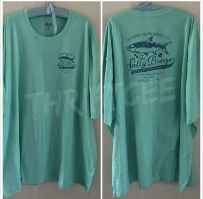 NUEVO CON ETIQUETAS 5XL Izod Agua Salada Brisa Verde Menta Camiseta Tropical Playa Pesca Bar Foto 1 de 4