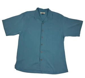 Camicia Tommy Bahama adulto grande blu con bottoni manica corta uomo - Foto 1 di 8