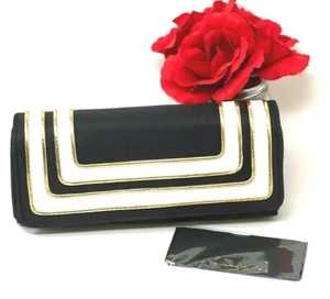 MAC Stroke of Midnight Cosmetic Case Bag Clutch, Black/Gold/White w/ Mirror NWOB - Picture 1 of 4
