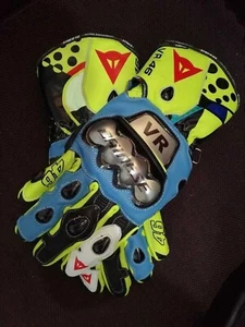 VR46 Valentino Rossi motorbike/motortcycle cowhide leather racing gloves - Afbeelding 1 van 3