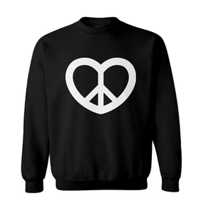 Peace Sign Heart - Valentine's Day Love Positivity Toddler Crewneck Sweater - Picture 1 of 8