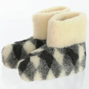 Warm Fluffy and Cosy House Boots Slippers for Men Natural 100% Wool Handmade NEW - Picture 1 of 11