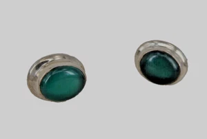 Paar Ohrstecker je besetzt Chrysopras Cabochon Sterling Silber (107647) - Bild 1 von 4