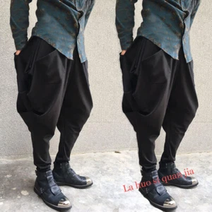 New Fashion Mens Baggy Drop Crotch Harem Pants Skinny Pants Punk Gothic Trousers - Picture 1 of 5