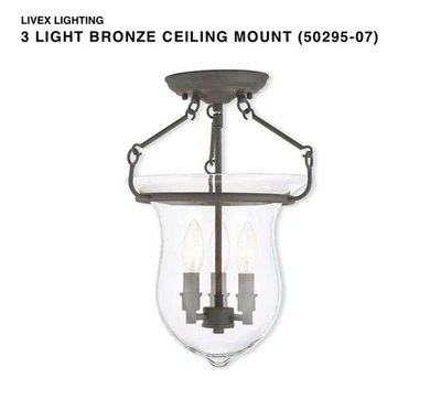 Livex Lighting Canterbury 3 Light Bronze Pendant Lamps Mod. 50295-07 - Image 1 of 4