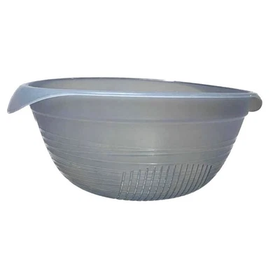 Tupperware Colander Strainer Bowl 3.5 L Large Gray Grey Clear  Sieve Strain - Image 1 of 4