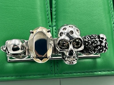 ALEXANDER McQUEEN SLASH CLUTCH/SHOULDER BAG BRIGHT GREEN LEATHER NIB RET. $3290 - Image 1 of 4