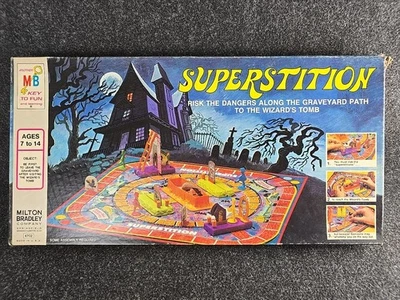 Vintage 1977 Milton Bradley Superstition Board Game Graveyard Halloween COMPLETE - Image 1 of 4