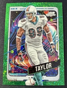 2024 Topps Chrome Cosmic Jason Taylor Green Spacedust Refractor 16/75 Dolphins - Picture 1 of 2