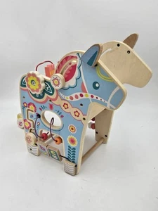 The Manhattan Toy Company Wooden Playful Pony Activity Center Swedish Dala Horse - Picture 1 of 10