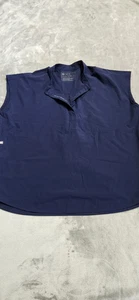 Figs Rafaela Oversized Scrub Top Women’s M Navy Blue Mandarin Collar Medical - Picture 1 of 7