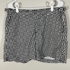 Orlebar Brown Classic Bulldog Trunks Herren 33 Geometrisch Pop Art Schwarz Weiß - Bild 1 von 6