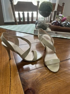Women’s Nine West Nude Strappy Heels. Size 9 - Image 1 of 4