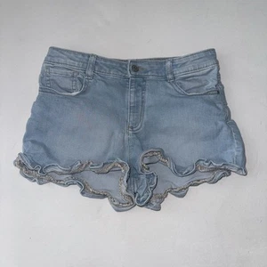 JANIE AND JACK Ruffle Hem Denim Jean Shorts Size 14 - Picture 1 of 5