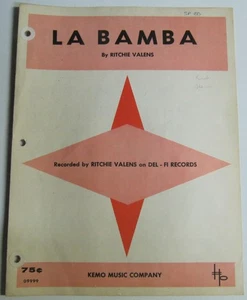 LA BAMBA Original Sheet Music 1958 Ritchie Valens Del-Fi Guitar Piano Kemo Music - Picture 1 of 6