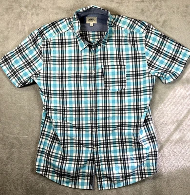 Men's Ecko Unlimmited Blue/Gray Plaid Short Sleeve Shirt Size 2XL - Image 1 of 4