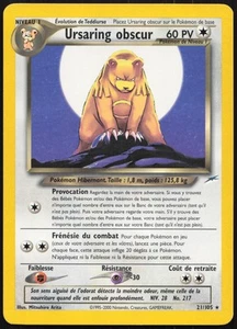 Carte Pokémon Ursaring obscur 21/105 Neo Destiny Français - Picture 1 of 2