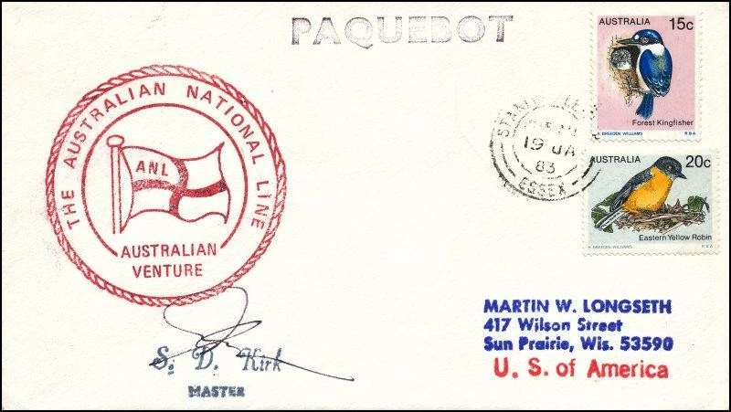 Paquebot Frighter MV AUSTRALIAN VENTURE Línea Nacional Stanford-le-Hope Essex Reino Unido Foto 1 de 1