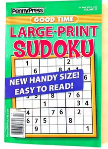 NEW LARGE PRINT Penny Press Dell Sudoku Good Time Puzzle Book-Easy To Read! - Picture 1 of 4