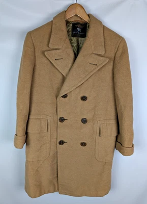 HART SCHAFFNER MARX 100% Camel Hair Double Breasted Coat Sz 40S Vtg - Image 1 of 4