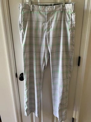 NIKE Golf Tour Performance Dri-Fit Pants Mens 34x32 Gray/Green Plaid Stretch - Image 1 of 4